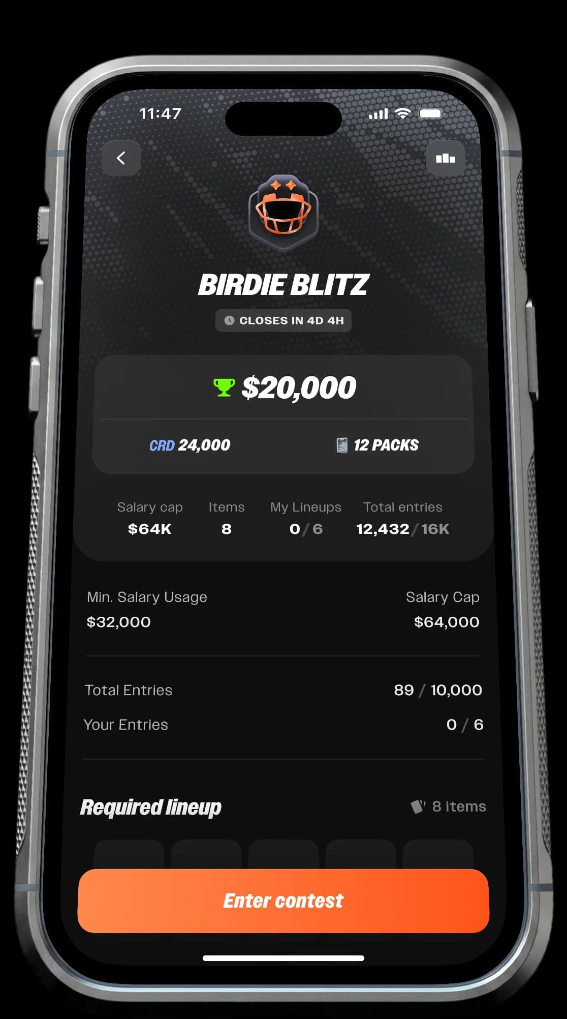 GameBlazers football app on a phone